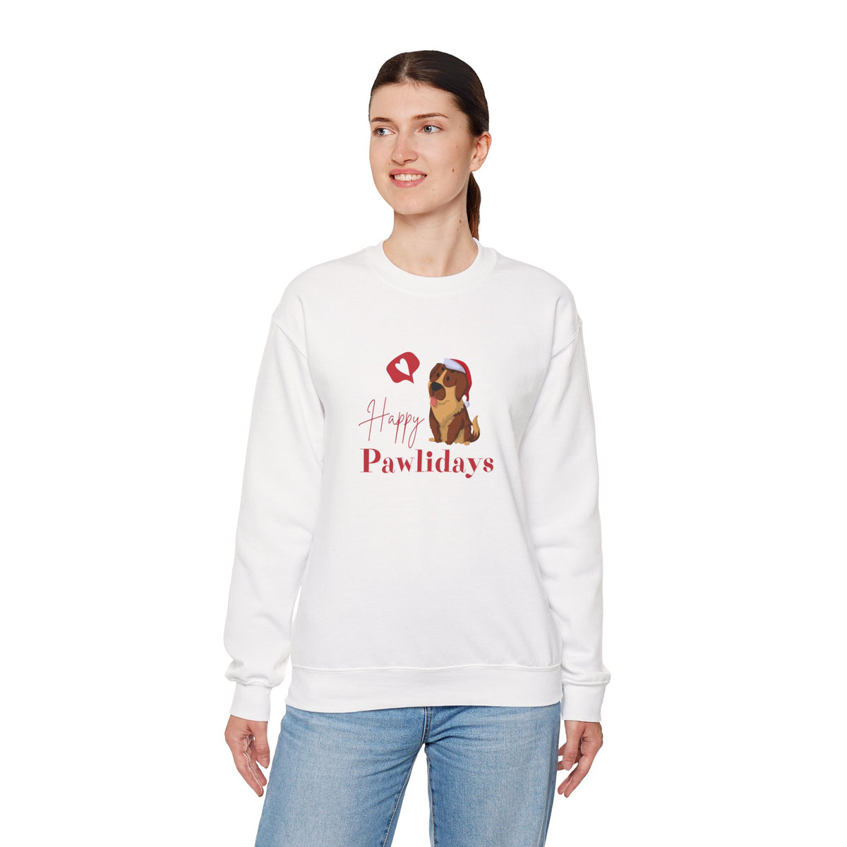 Happy Pawlidays with Santa Dog 🎅🐾❤️ Unisex Heavy Blend Crewneck Sweatshirt