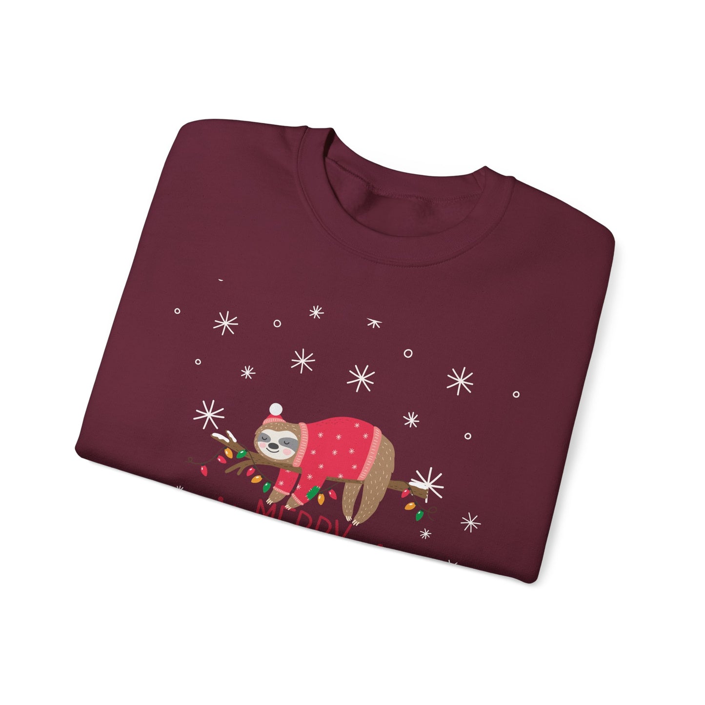 Merry Christmas Sloth 🎄🦥✨ Unisex Heavy Blend Crewneck Sweatshirt