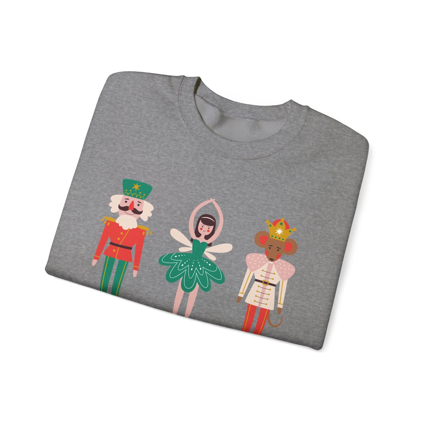 Unisex Heavy Blend Crewneck Sweatshirt Happy Holidays Nutcracker 🎄✨