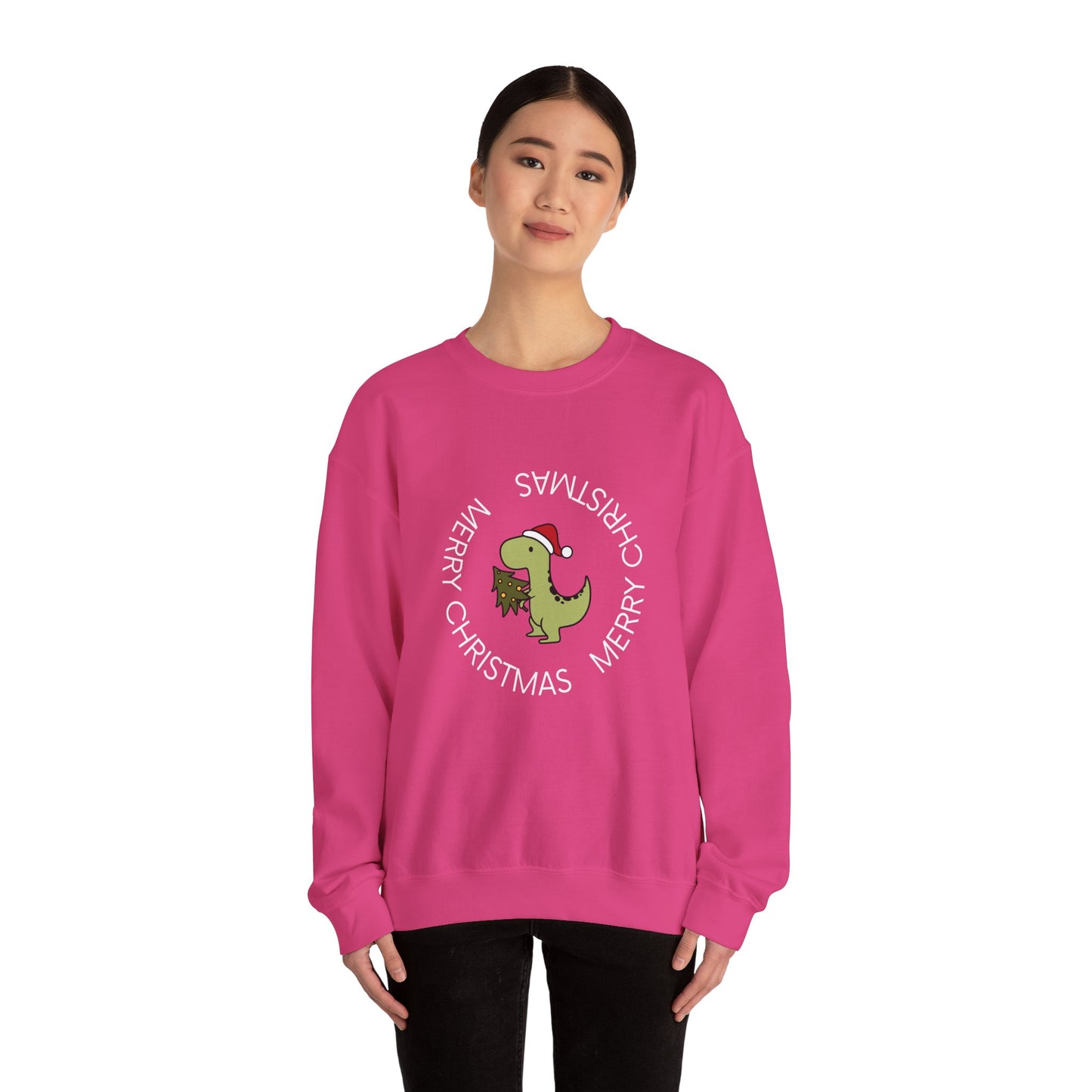 Dino-Merry Christmas 🎄🦖🎅 Unisex Heavy Blend Crewneck Sweatshirt