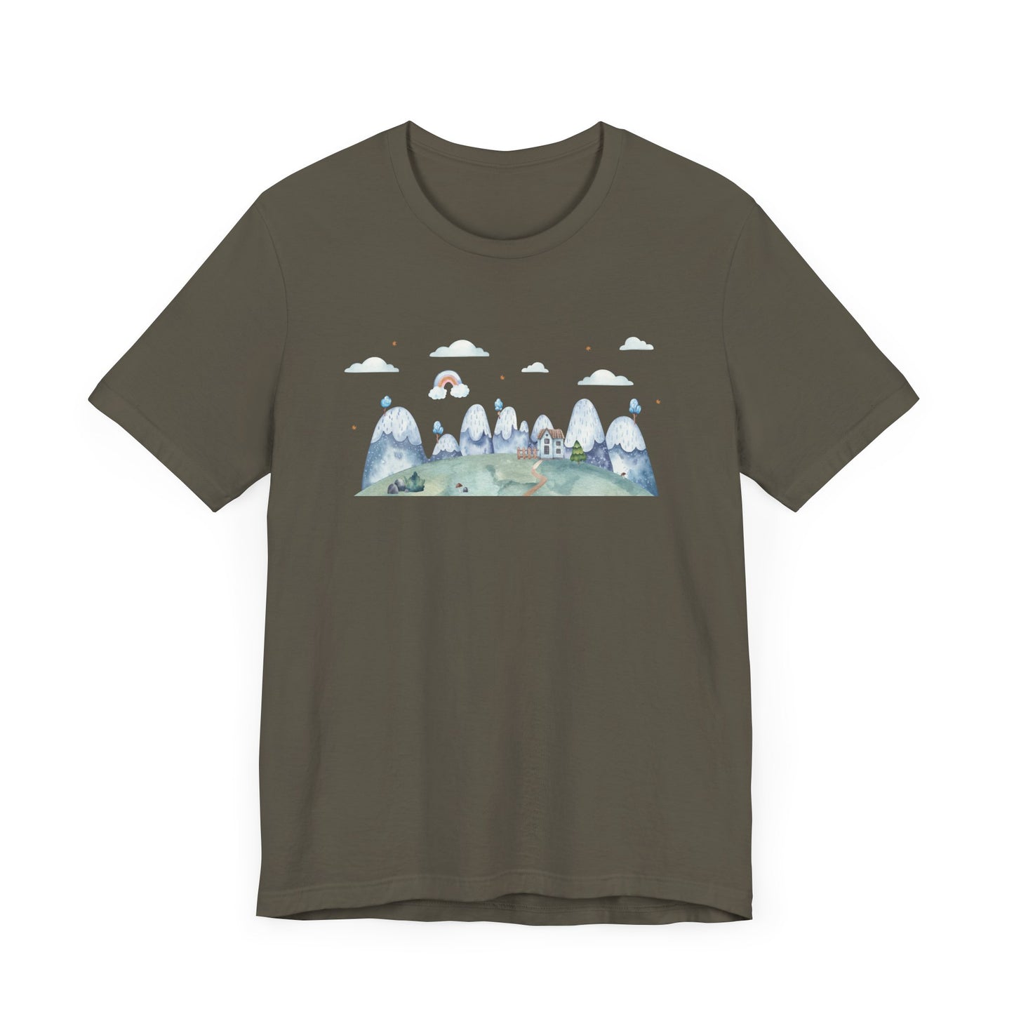 Unisex Jersey Short Sleeve Tee House on a Winter Hill