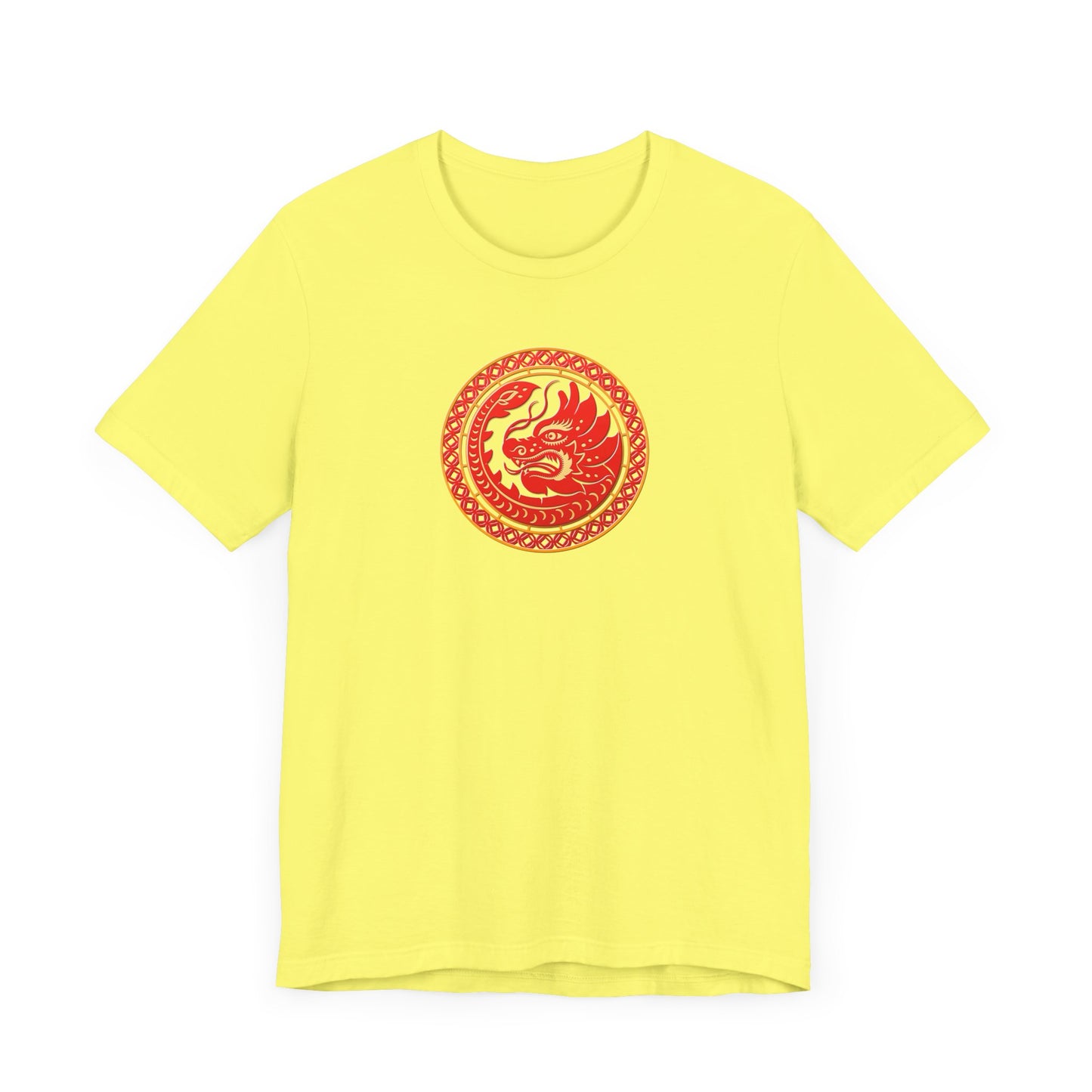 Unisex Jersey Short Sleeve Tee Dragon Magic Chinese New Year Red & Yellow