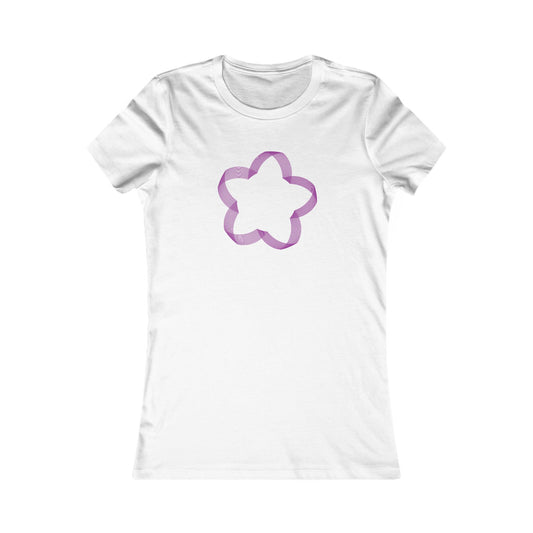 Women's Favorite T-Shirt "Geometric Petal Play" Whimsical 5-Petal Flower Purple Print