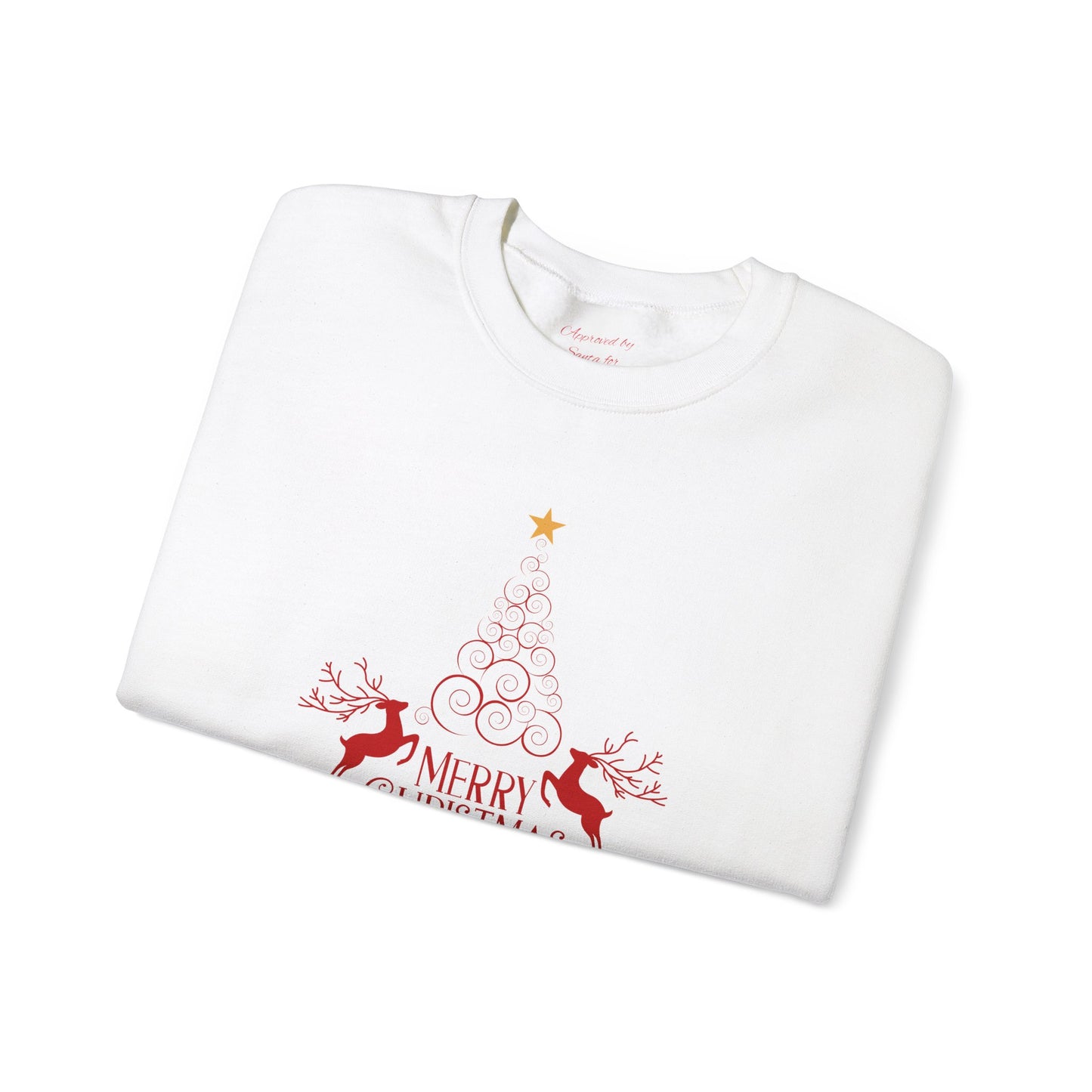 Unisex Heavy Blend Crewneck Sweatshirt Elegant Merry Christmas Tree 🎄✨