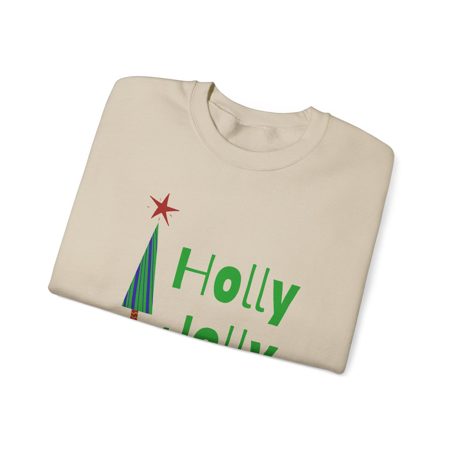 Unisex Heavy Blend Crewneck Sweatshirt Holly Jolly Christmas Tree 🎄✨