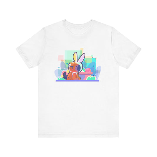 Unisex Jersey Short Sleeve Doggone Cute Easter Bunny Woof-tastic Tee for Egg-citing Fun