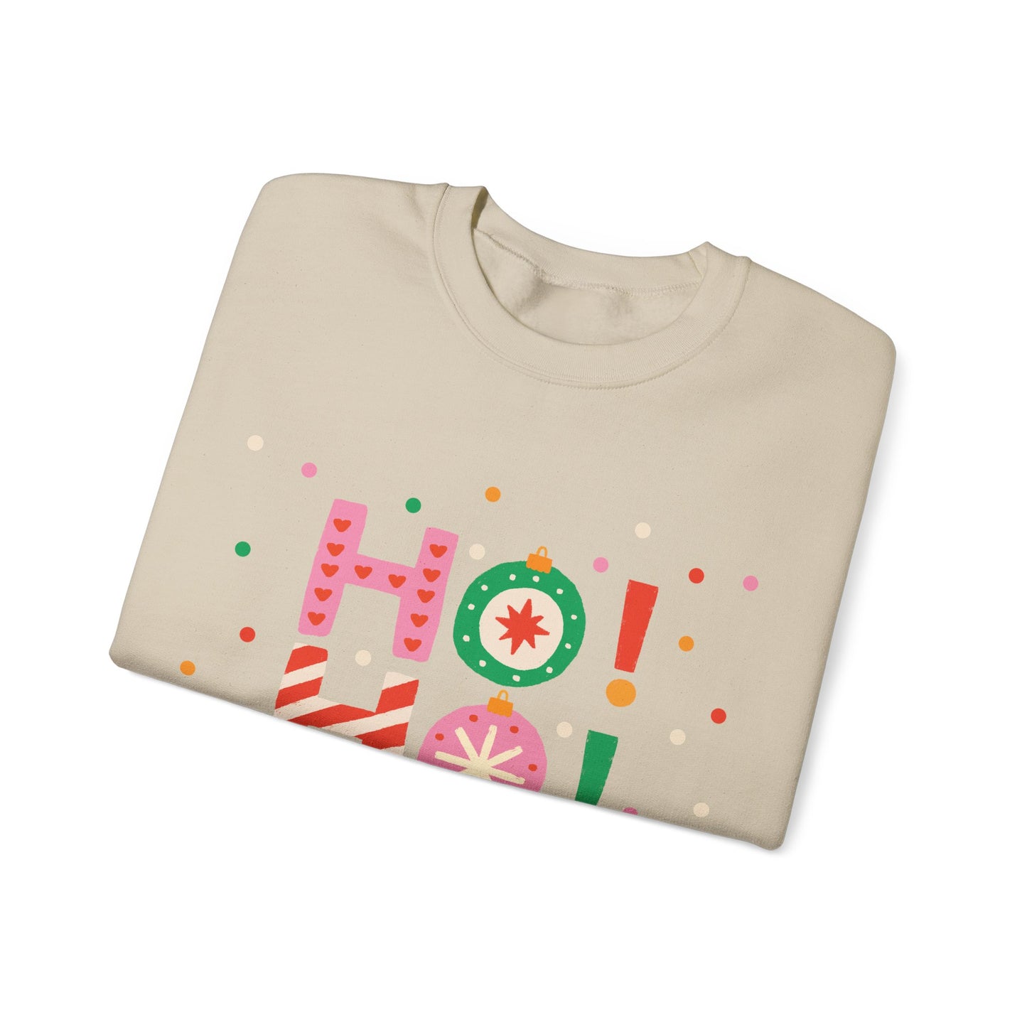 Unisex Heavy Blend Crewneck Sweatshirt Colorful Ho Ho Ho version 2 🎅✨