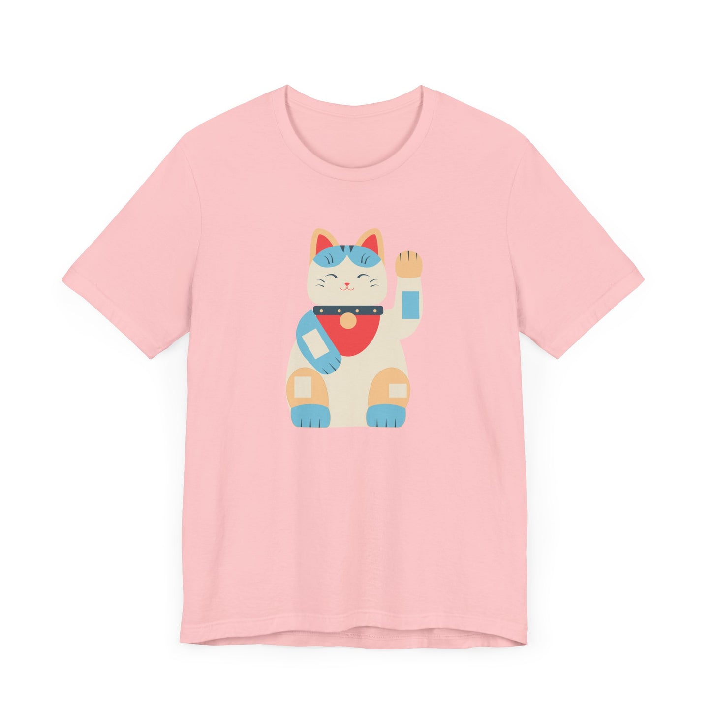 Unisex Jersey Short Sleeve Tee Good Vibes With Maneki-Neko Cat