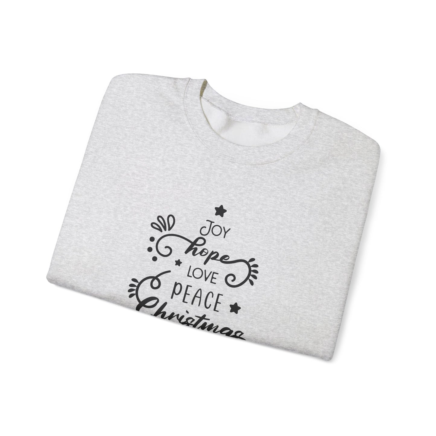 Unisex Heavy Blend Crewneck Sweatshirt Joy Hope Love Peace Christmas 🎄✨