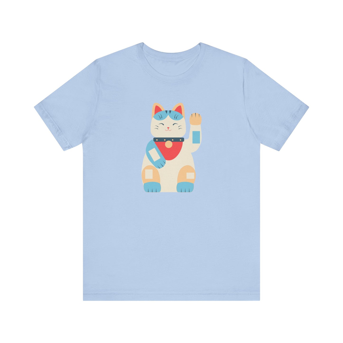 Unisex Jersey Short Sleeve Tee Good Vibes With Maneki-Neko Cat