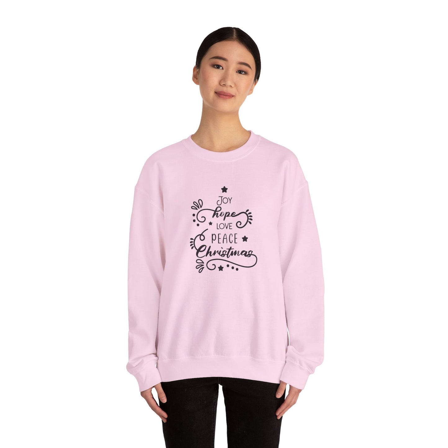 Unisex Heavy Blend Crewneck Sweatshirt Joy Hope Love Peace Christmas 🎄✨