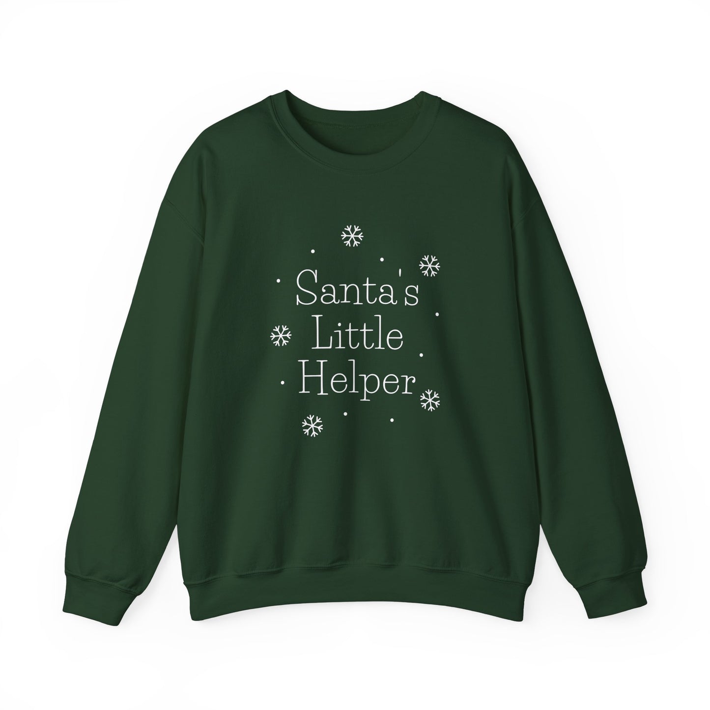 Unisex Heavy Blend Crewneck Sweatshirt Santa's Little Helper with Snowflakes 🎅❄️✨