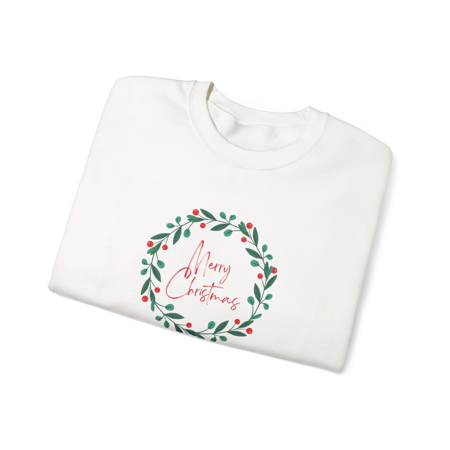 Merry Christmas Wreath 🎄✨ Unisex Heavy Blend Crewneck Sweatshirt