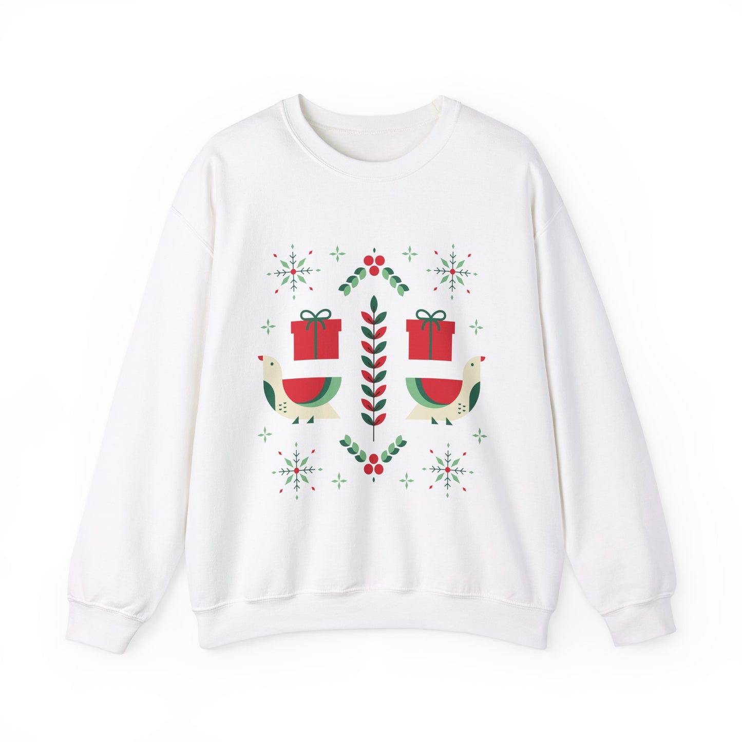 Unisex Heavy Blend Crewneck Sweatshirt Folk Art Christmas Design 🎄✨
