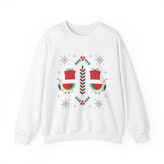 Unisex Heavy Blend Crewneck Sweatshirt Folk Art Christmas Design 🎄✨