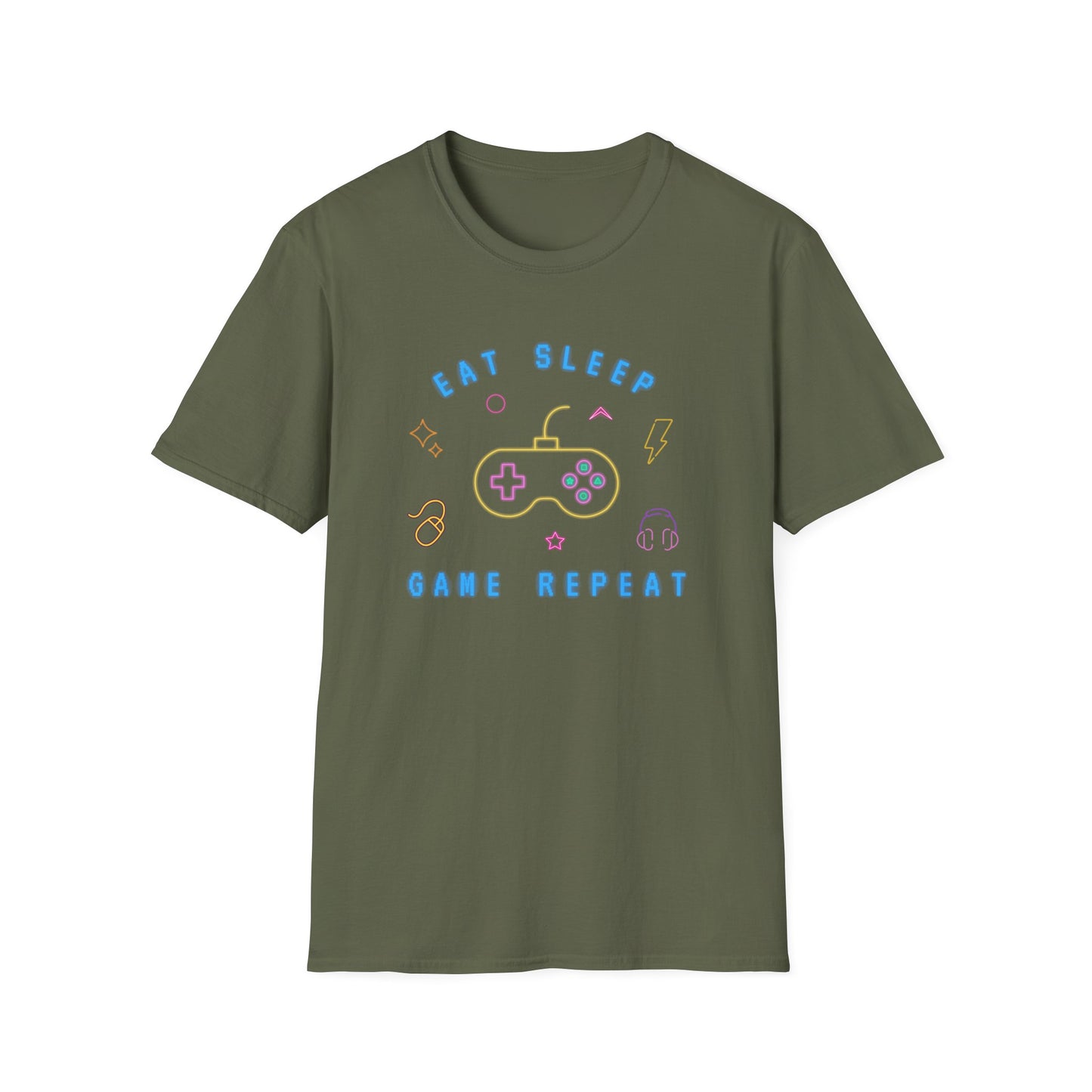 Eat Sleep Game Repeat Unisex Softstyle T-Shirt