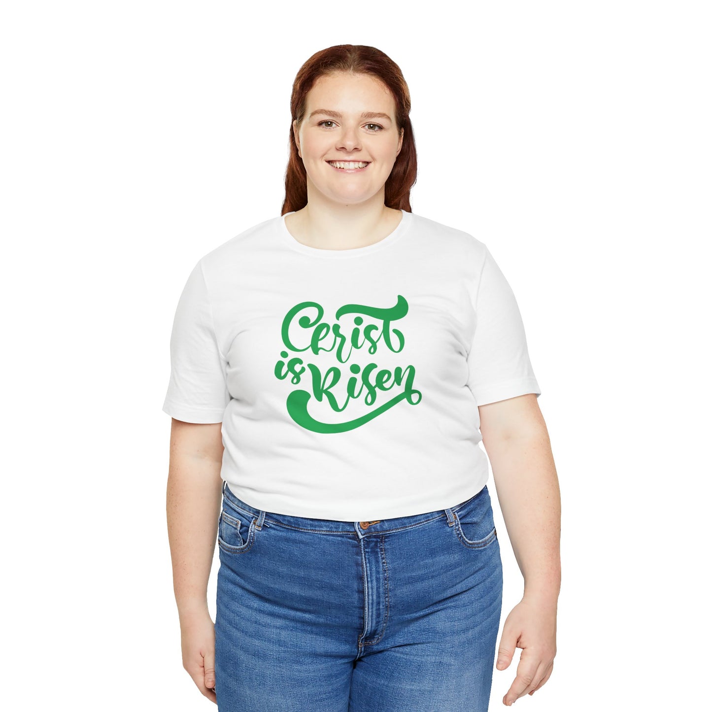 Christ is Risen Green Print Unisex Jersey Short Sleeve Tee