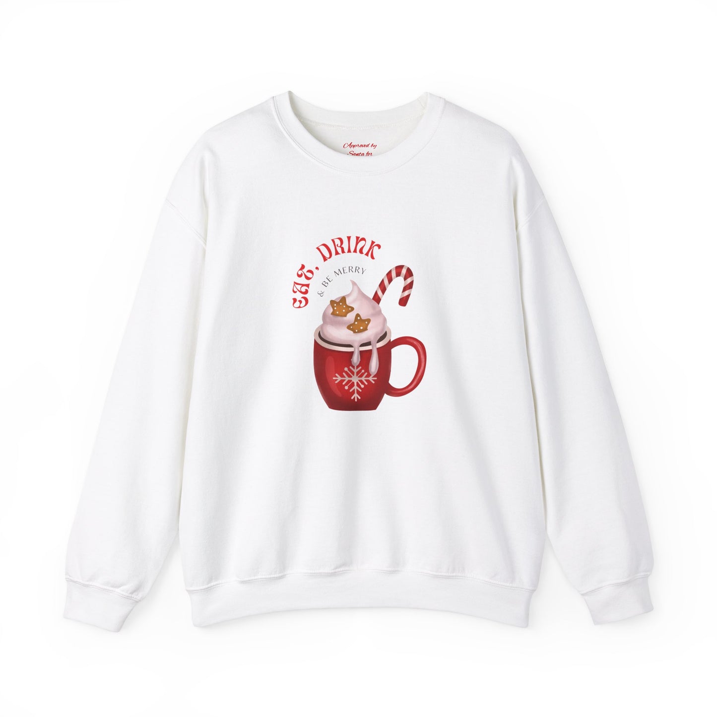 Unisex Heavy Blend Crewneck Sweatshirt Eat Drink & Be Merry Hot Cocoa 🎄☕✨