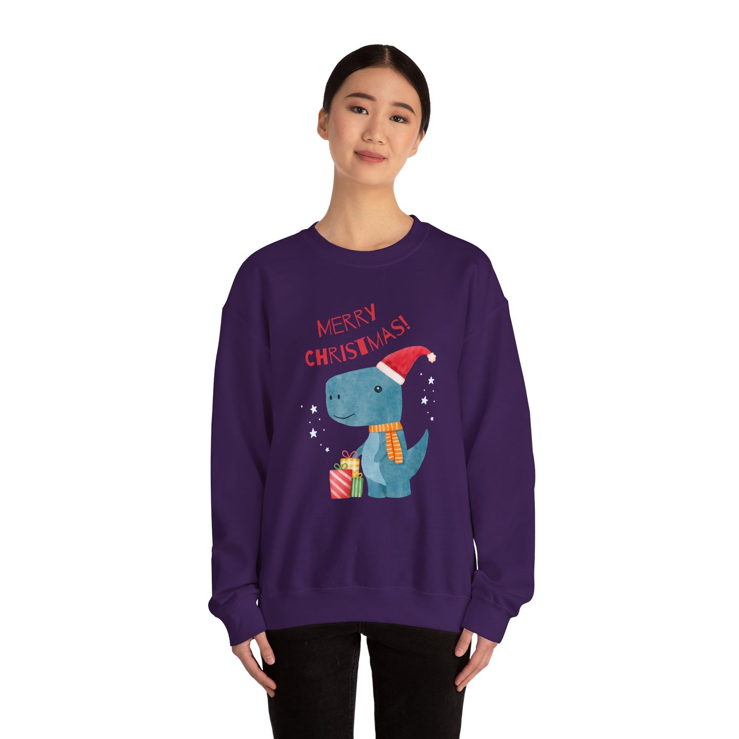 Merry Christmas Dino 🎄🦖🎁 Unisex Heavy Blend Crewneck Sweatshirt