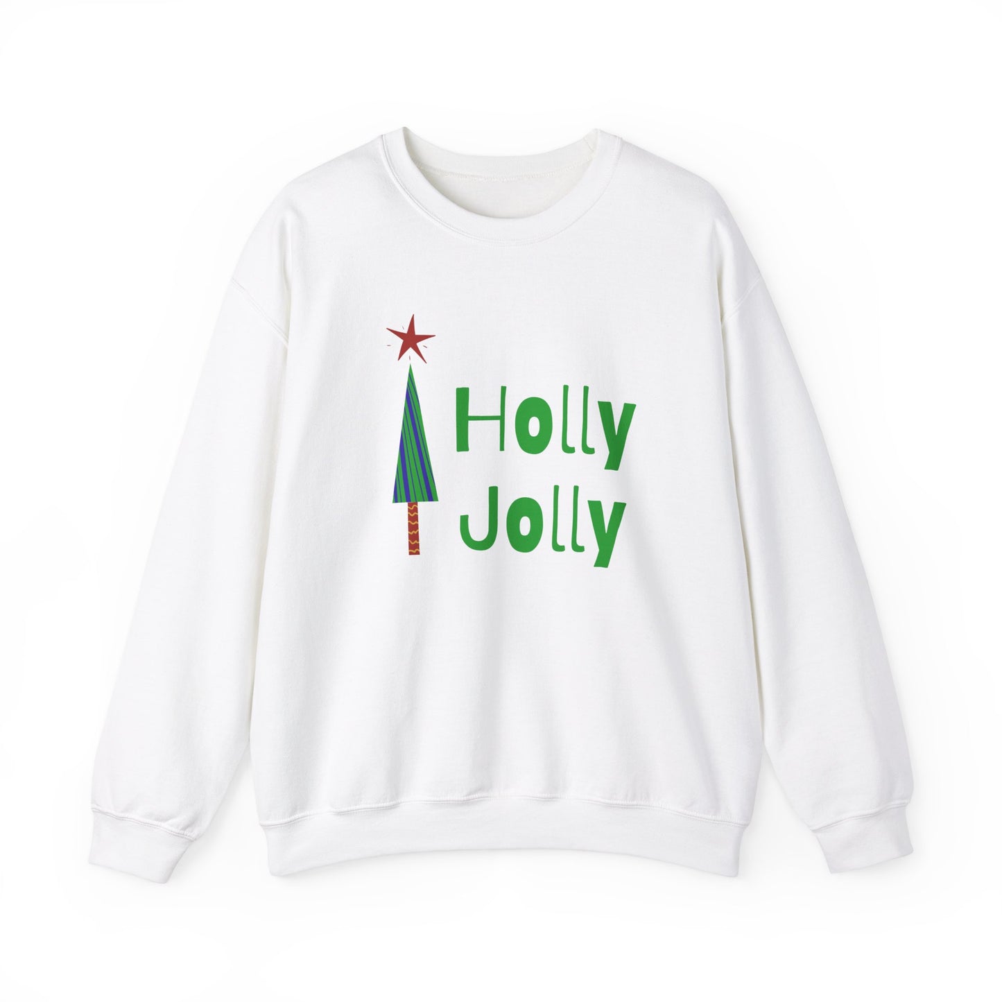 Unisex Heavy Blend Crewneck Sweatshirt Holly Jolly Christmas Tree 🎄✨