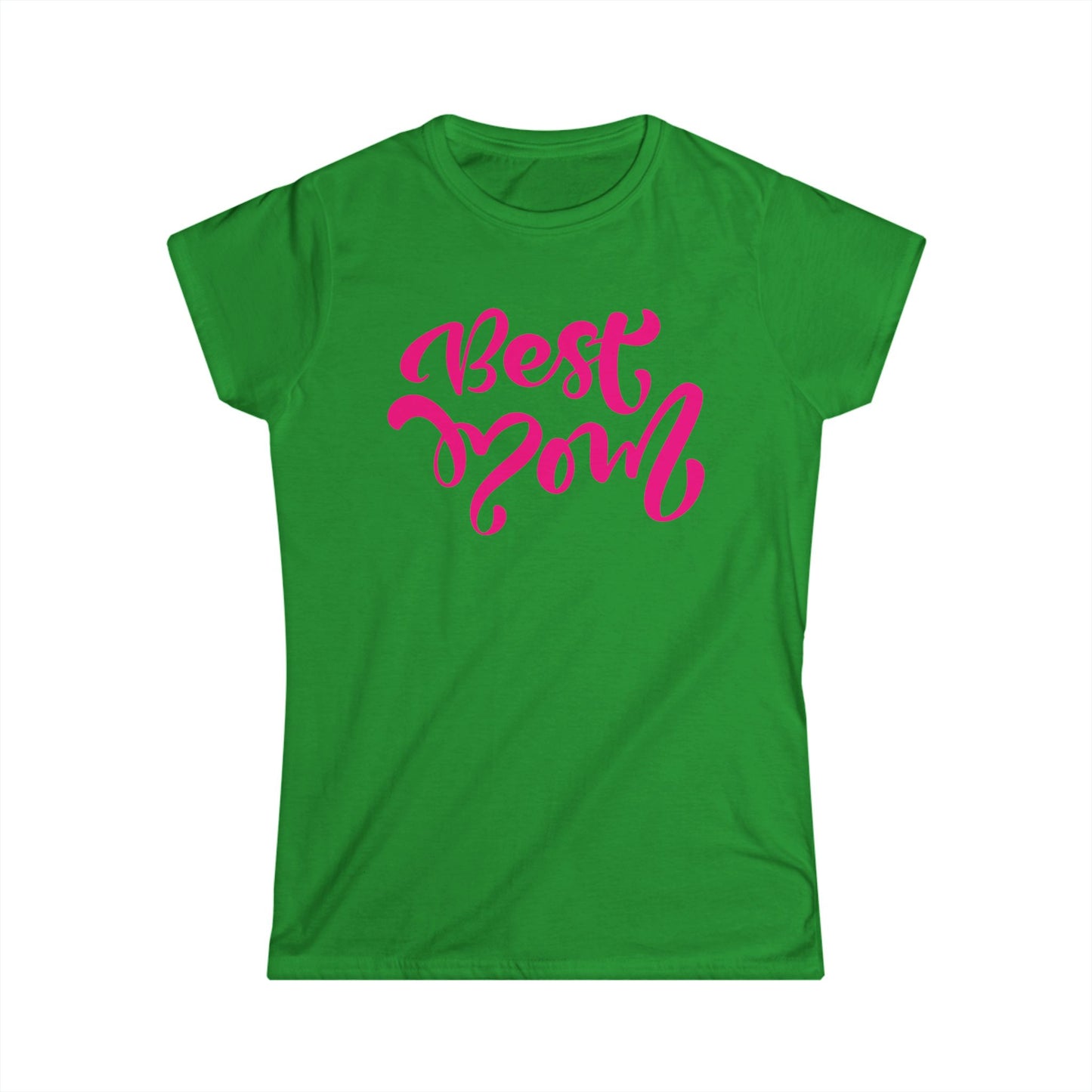 Best Mom Pink Color Print Women's Softstyle Tee