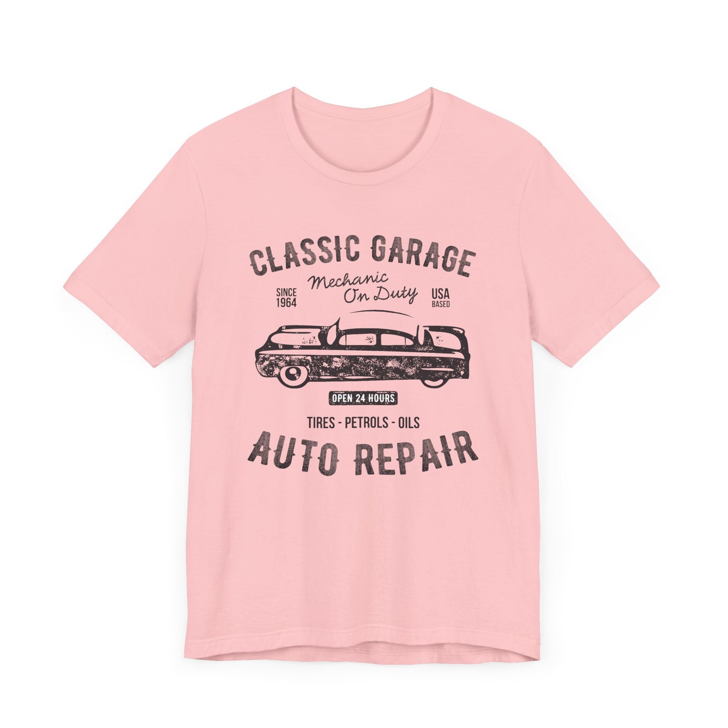 Unisex Jersey Short Sleeve Tee Classic Garage Auto Repair Black Print