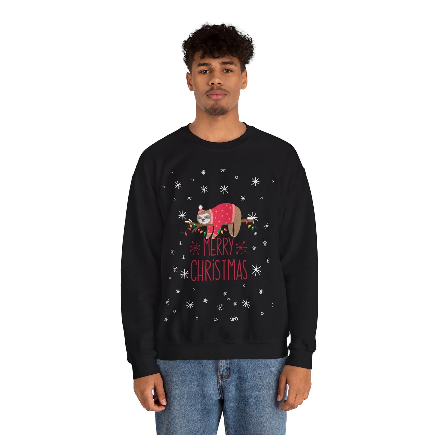 Merry Christmas Sloth 🎄🦥✨ Unisex Heavy Blend Crewneck Sweatshirt