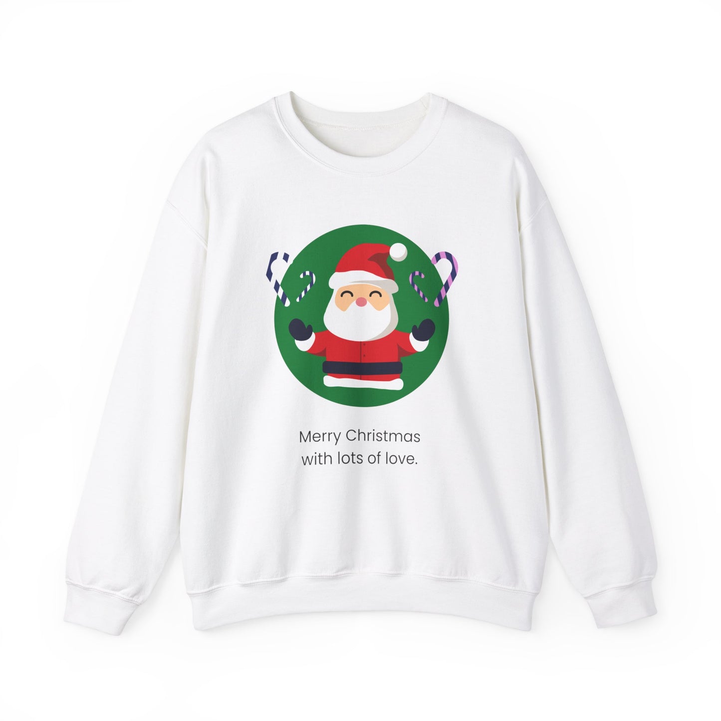 Unisex Heavy Blend Crewneck Sweatshirt Merry Christmas With Lots Of Love 🎅❤️🍭