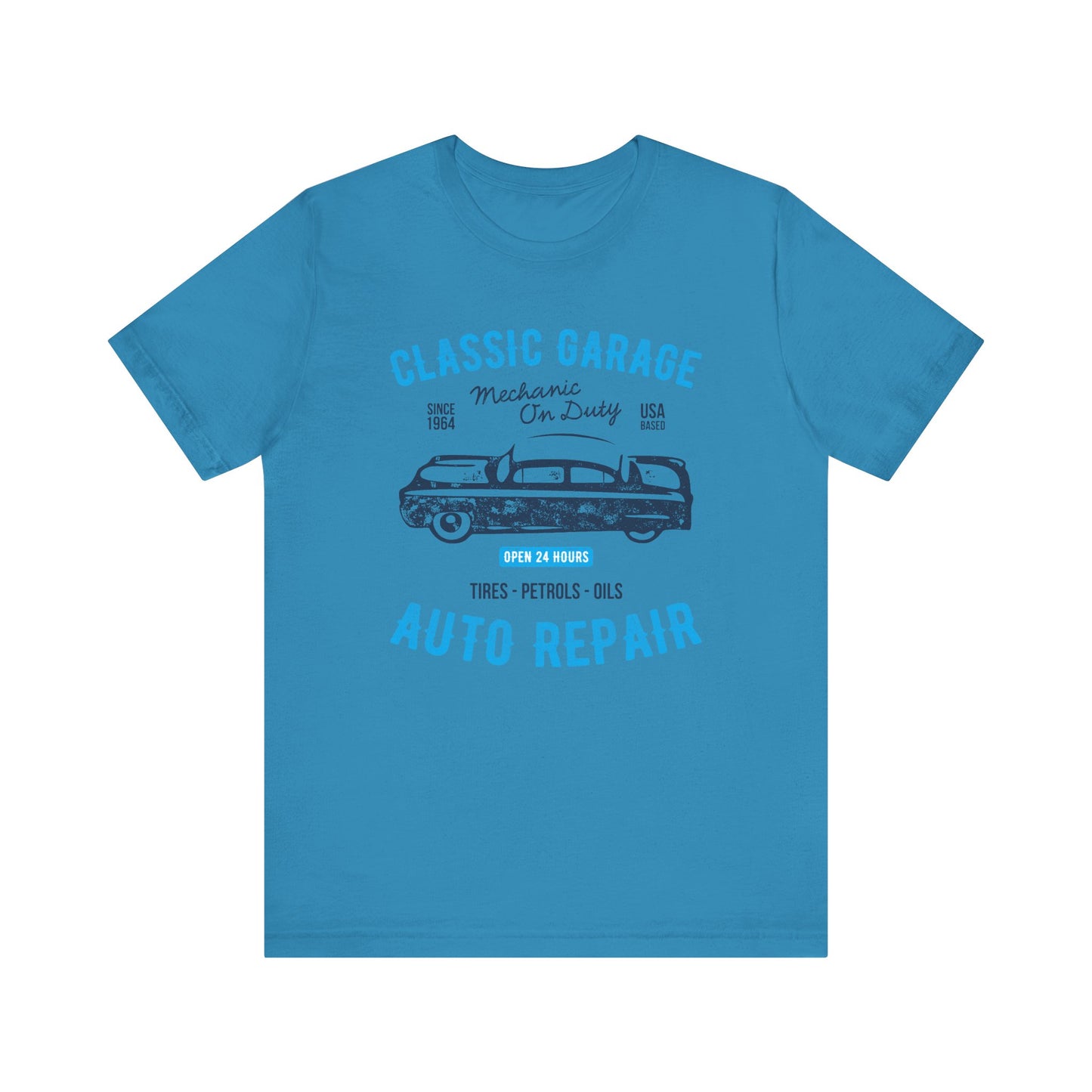 Unisex Jersey Short Sleeve Tee Classic Garage Auto Repair Blue Print