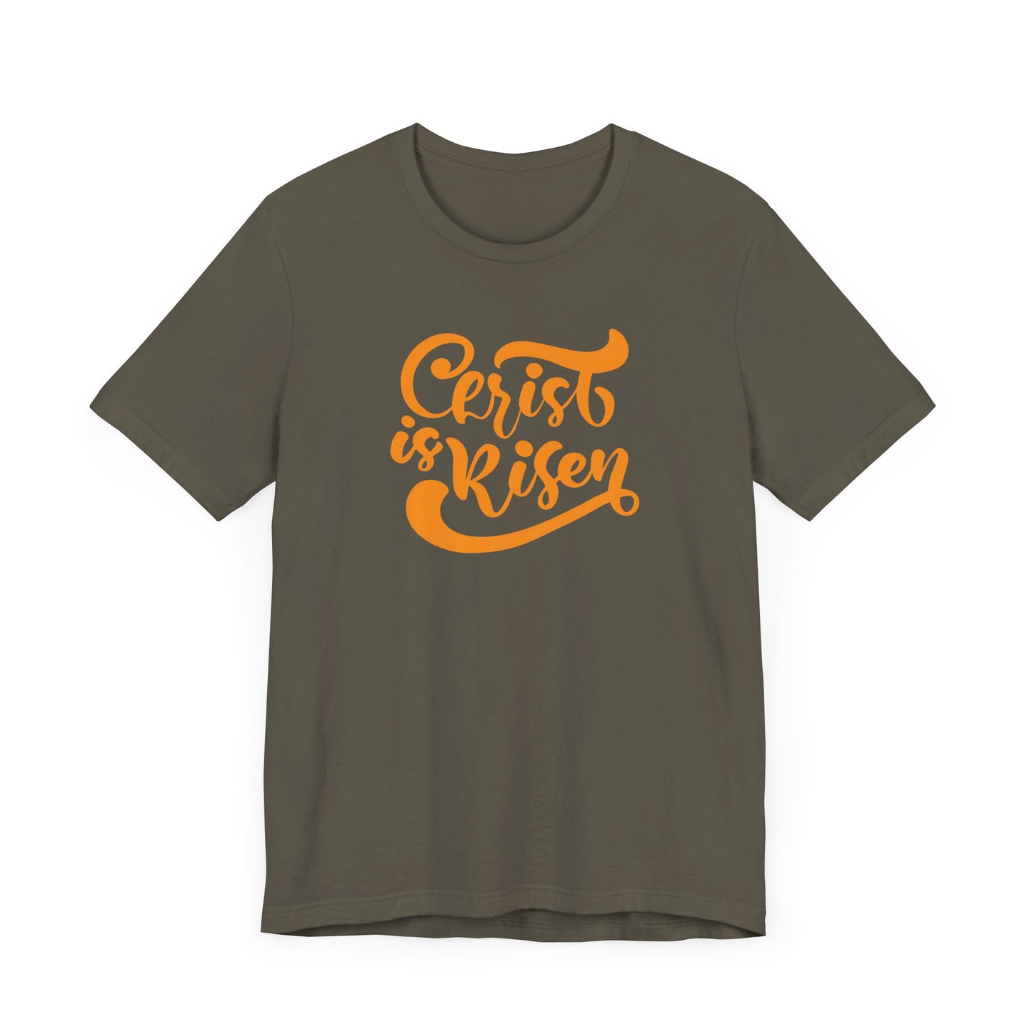 Christ is Risen Orange Print Unisex Jersey Short Sleeve Tee