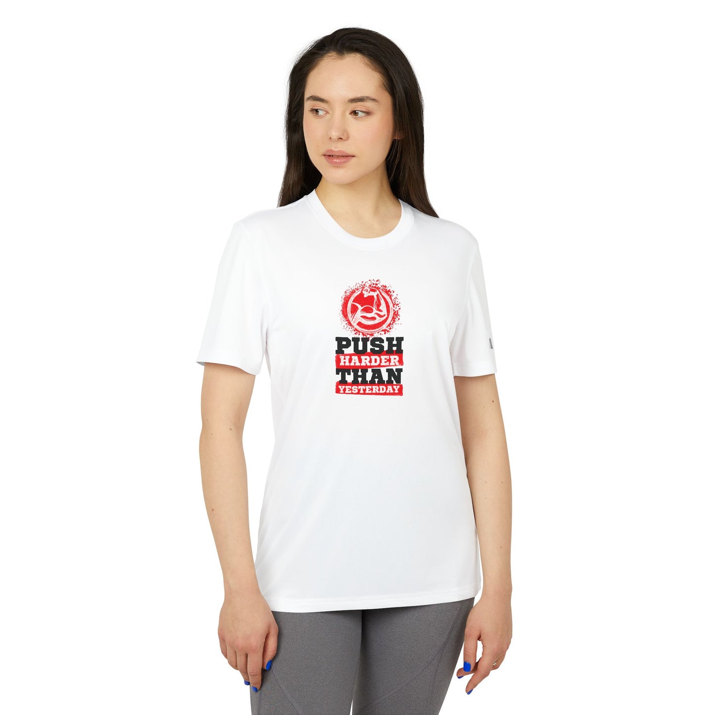 Push Harder Than Yesterday Adidas Unisex Sport T-Shirt