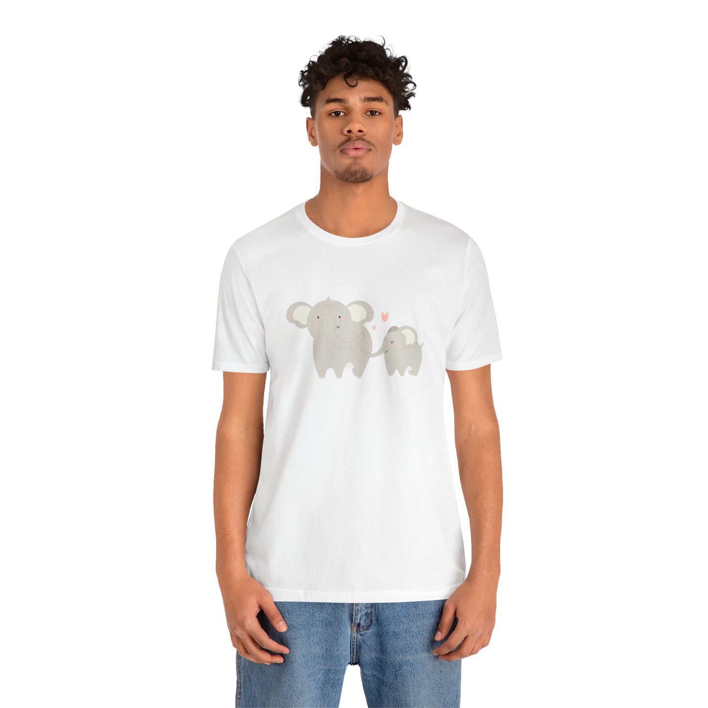 Mommy & Me Ele-fun Sweet Mom and Baby Elephant Unisex Jersey Short Sleeve Tee