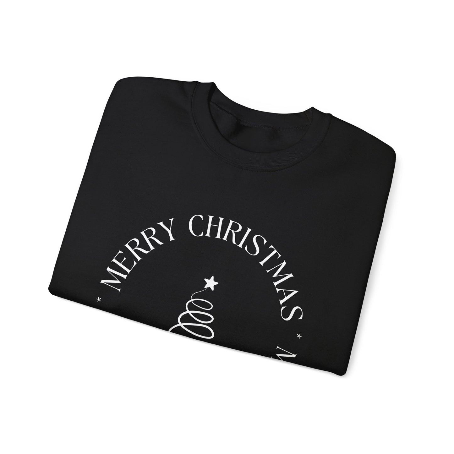 Unisex Heavy Blend Crewneck Sweatshirt Elegant Merry Christmas Tree 🎄✨