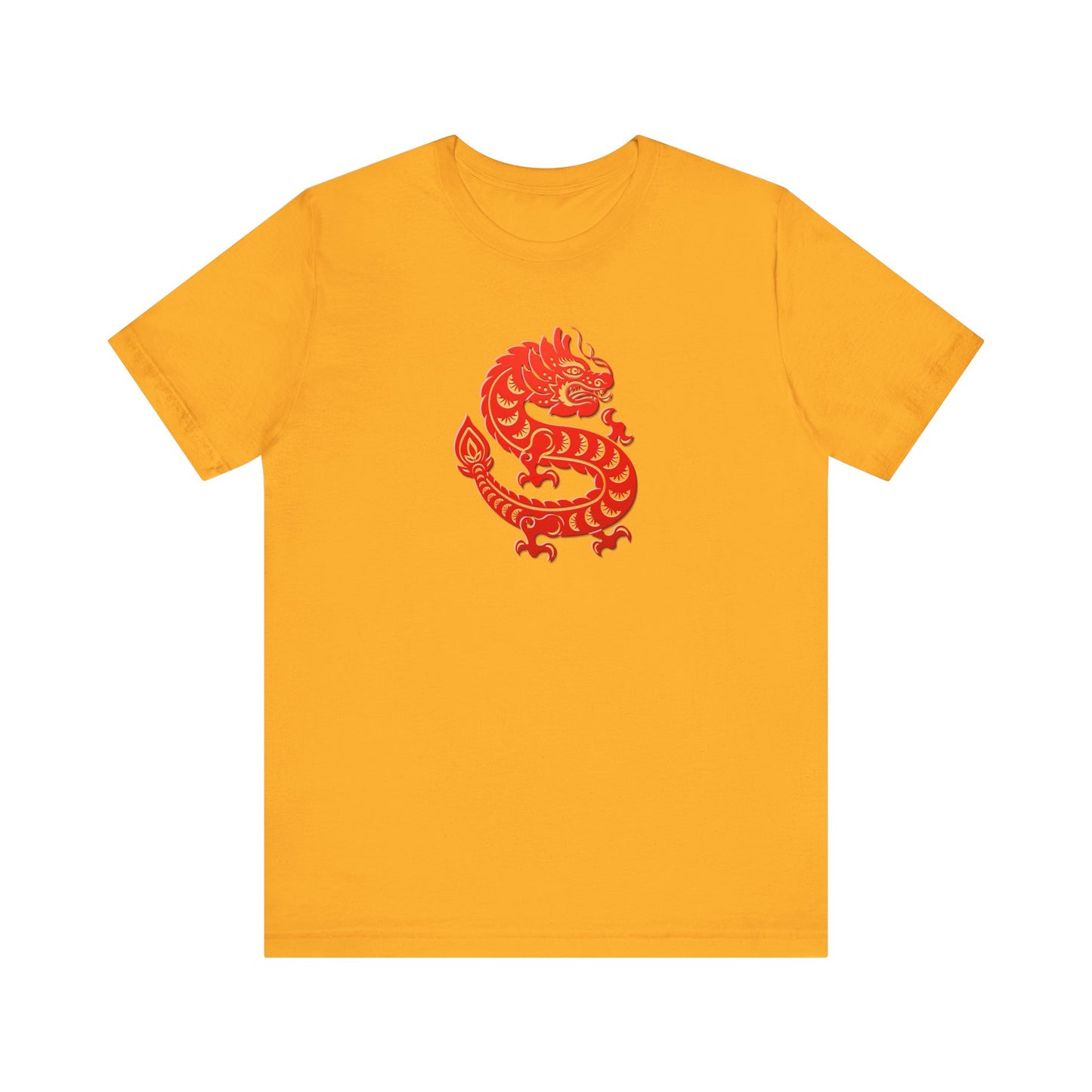 Unisex Jersey Short Sleeve Tee Dragon Magic Chinese New Year Red & Yellow