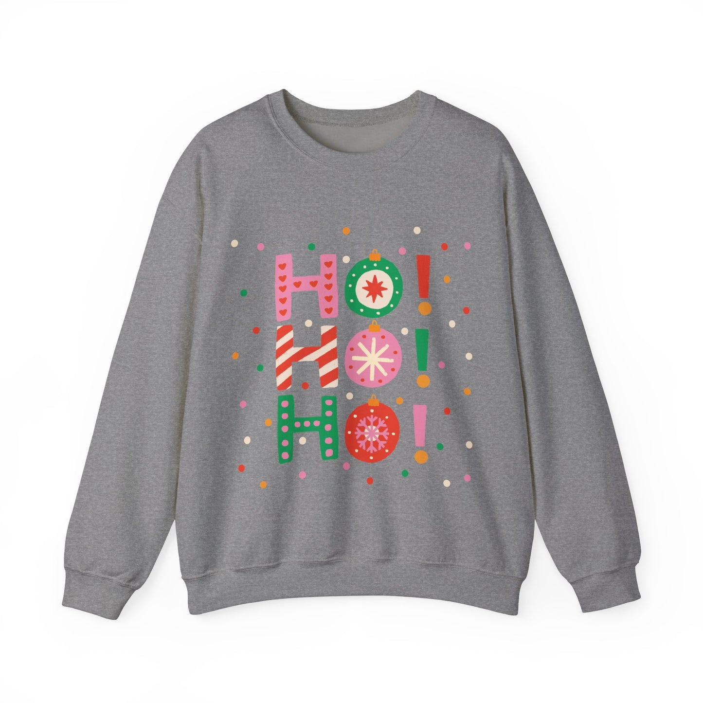 Unisex Heavy Blend Crewneck Sweatshirt Colorful Ho Ho Ho version 2 🎅✨