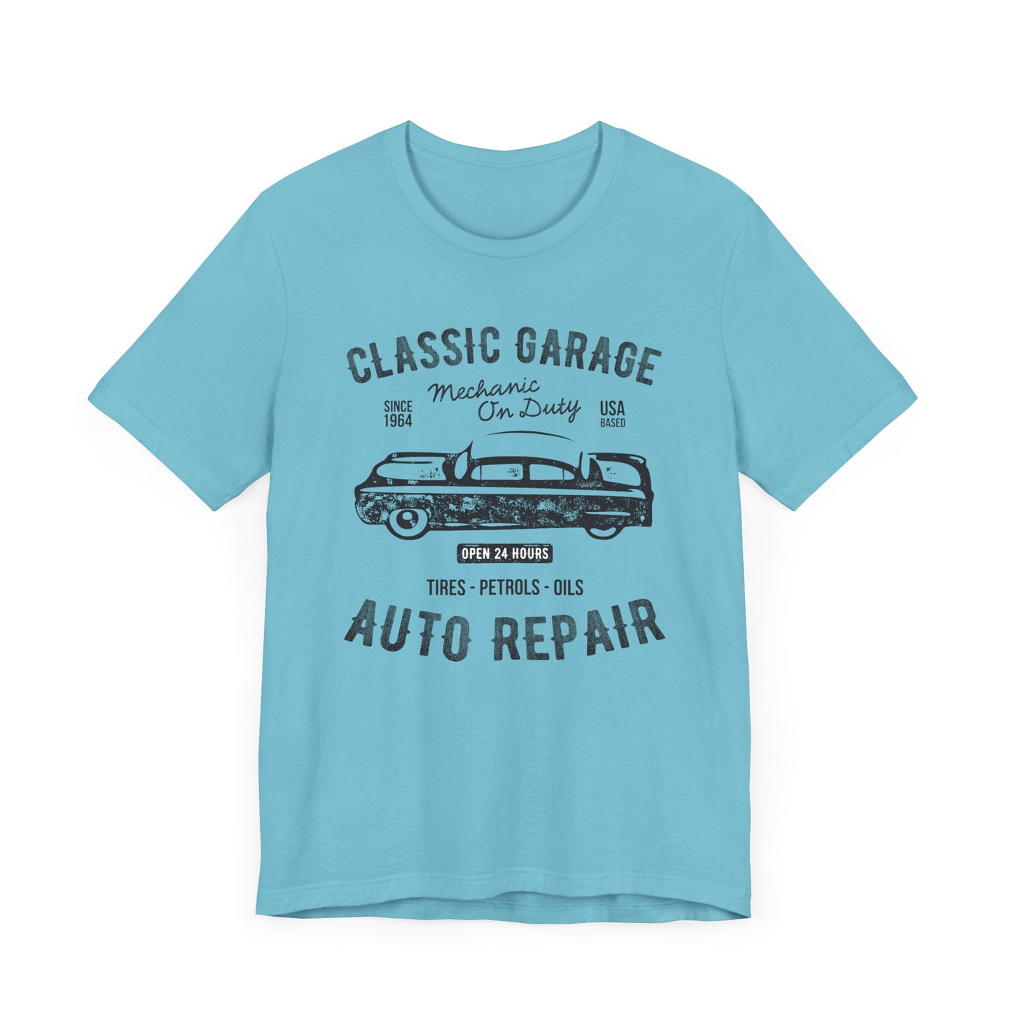 Unisex Jersey Short Sleeve Tee Classic Garage Auto Repair Black Print