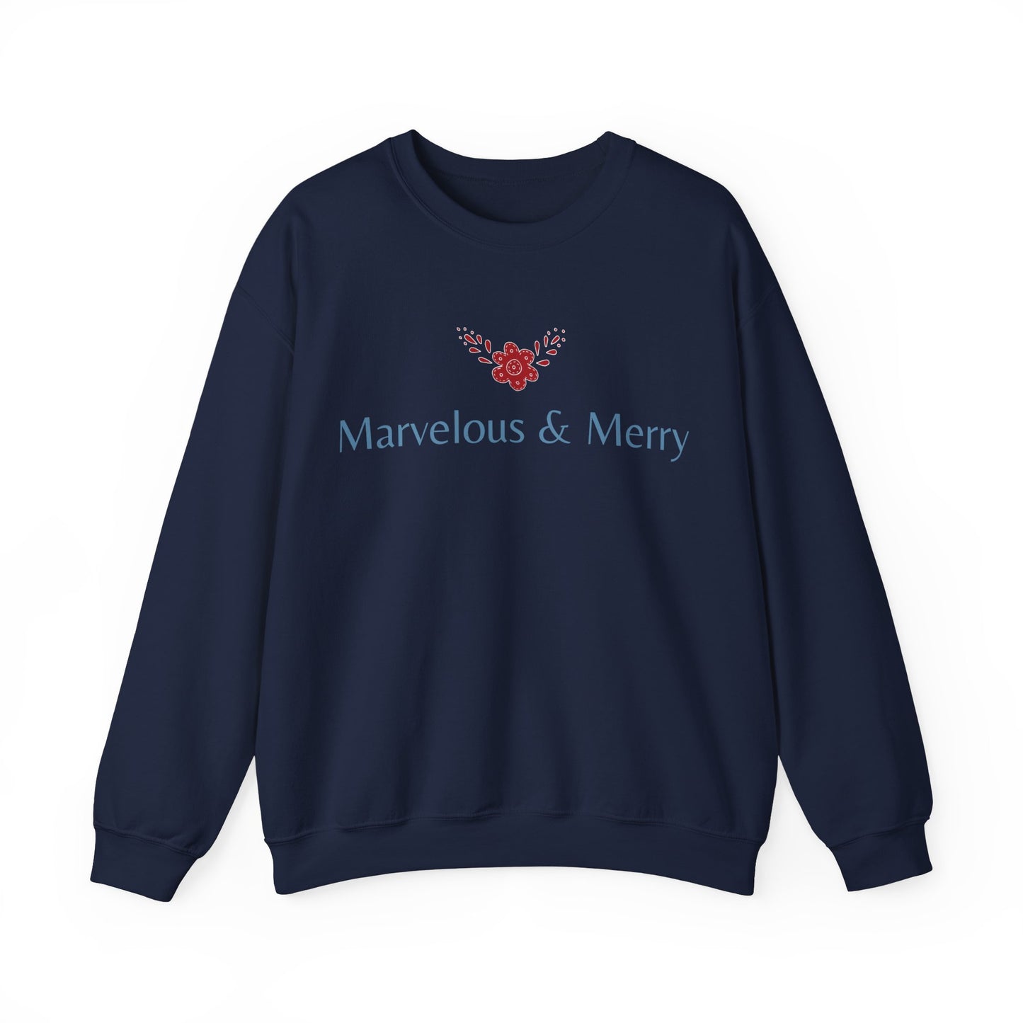 Unisex Heavy Blend Crewneck Sweatshirt Marvelous & Merry Floral Emblem 🌼✨