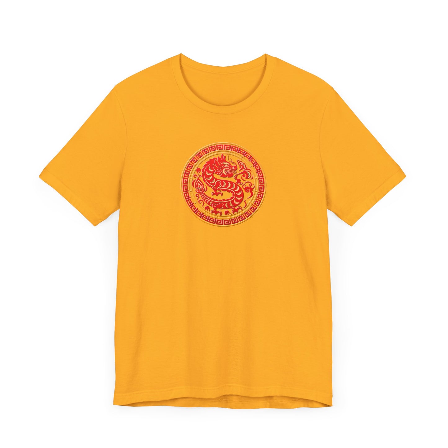 Unisex Jersey Short Sleeve Tee Dragon Magic Chinese New Year Red & Yellow