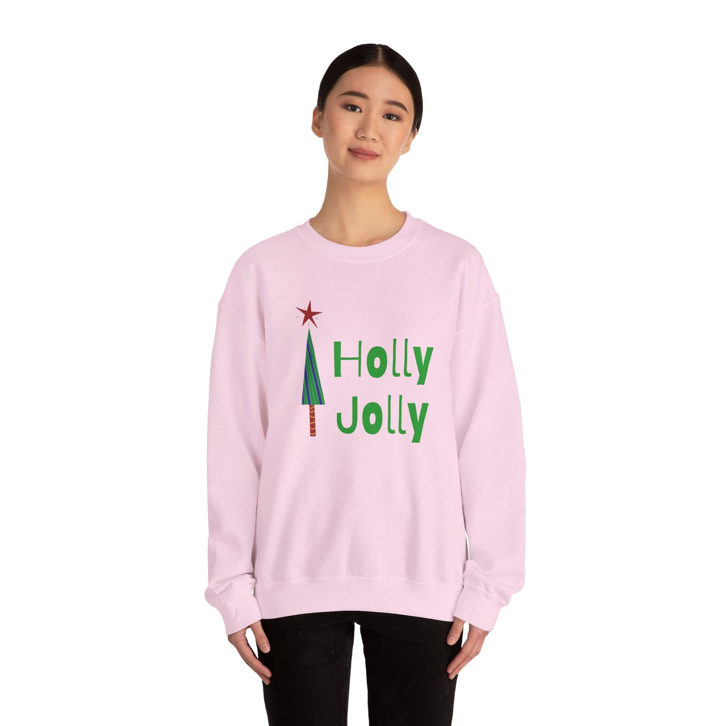 Unisex Heavy Blend Crewneck Sweatshirt Holly Jolly Christmas Tree 🎄✨