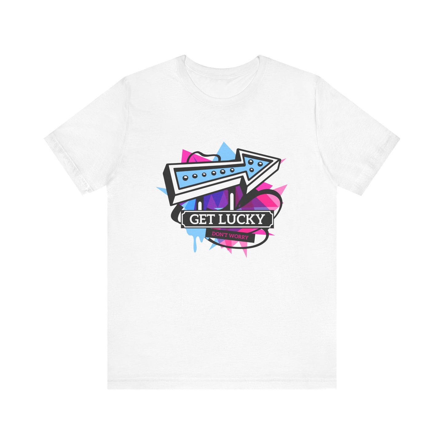 Unisex Jersey Short Sleeve Tee "Lucky Vibes" Contemporary Colorful Shapes