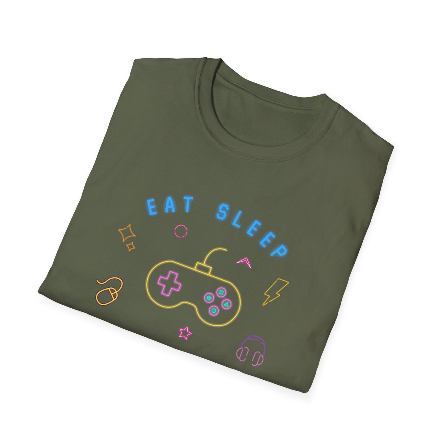 Eat Sleep Game Repeat Unisex Softstyle T-Shirt