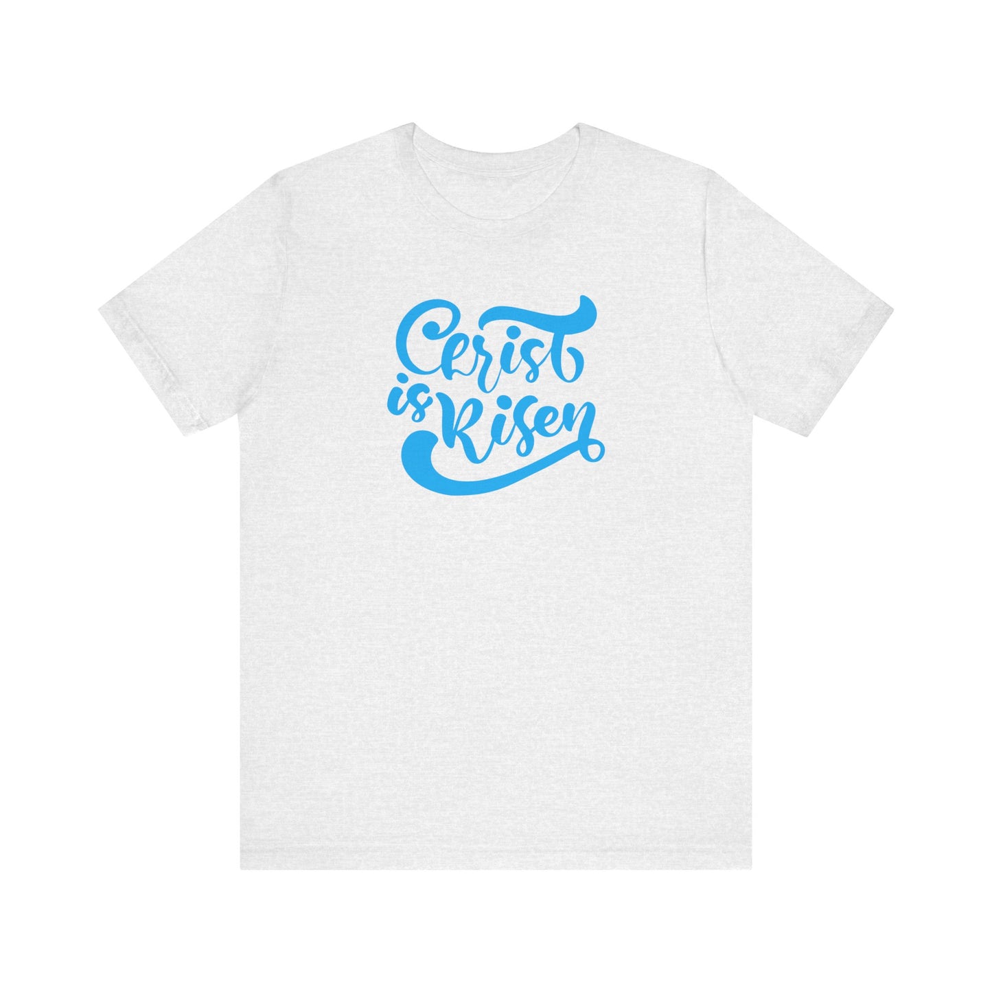 Unisex Jersey Short Sleeve Tee Easter 'Christ is Risen' Blue Print