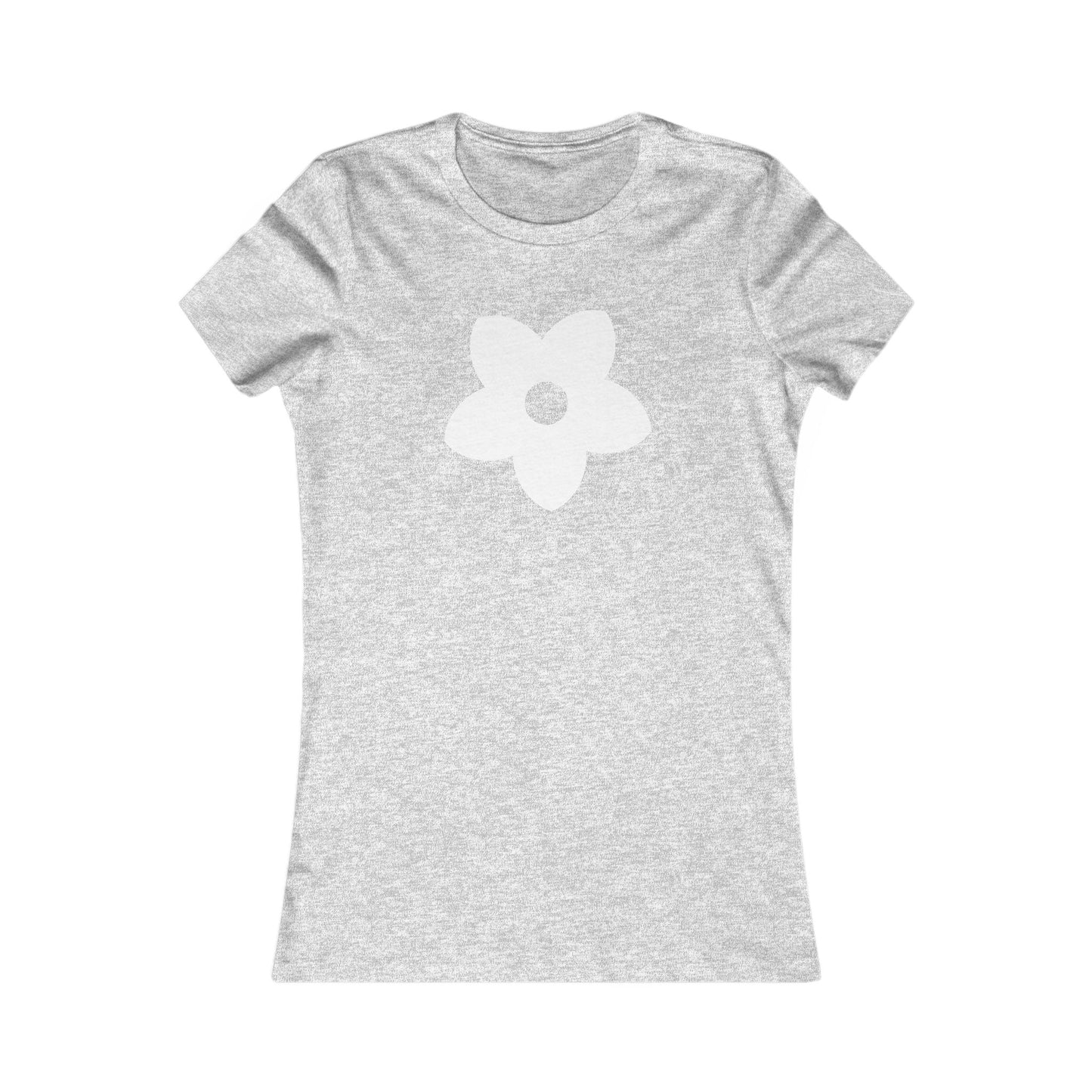 Women's Favorite T-Shirt "Petals of Joy" Playful 5-Petal Flower Design White Print