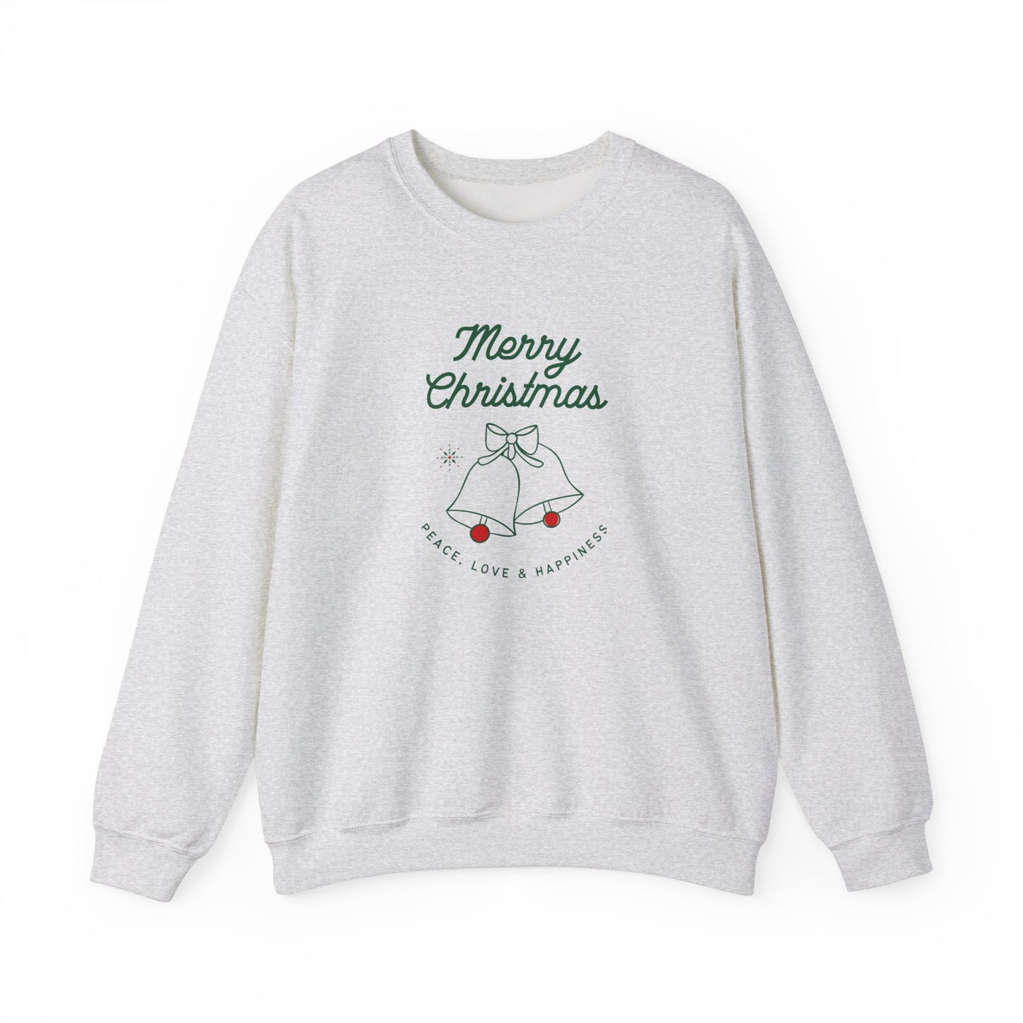 Unisex Heavy Blend Crewneck Sweatshirt Merry Christmas Peace Love & Happiness 🎄🔔✨