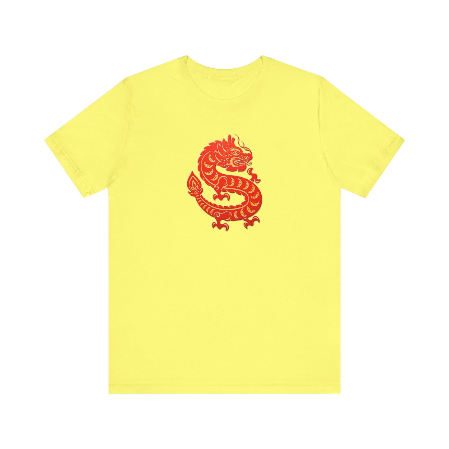 Unisex Jersey Short Sleeve Tee Dragon Magic Chinese New Year Red & Yellow