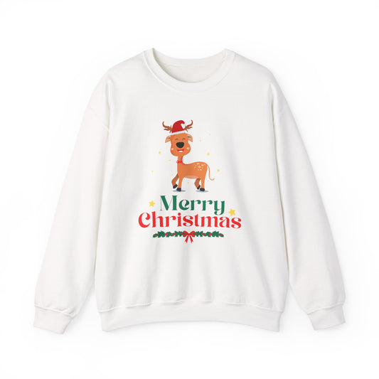 Merry Christmas Reindeer 🎄🦌✨ Unisex Heavy Blend Crewneck Sweatshirt