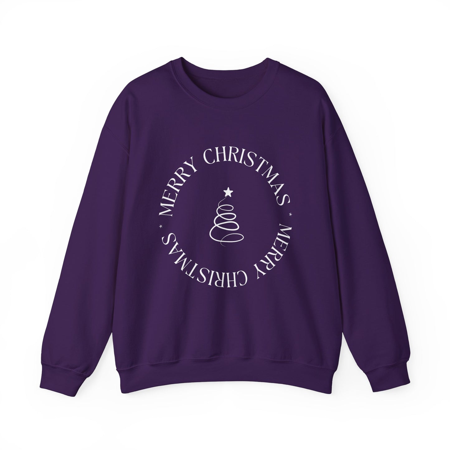 Unisex Heavy Blend Crewneck Sweatshirt Elegant Merry Christmas Tree 🎄✨