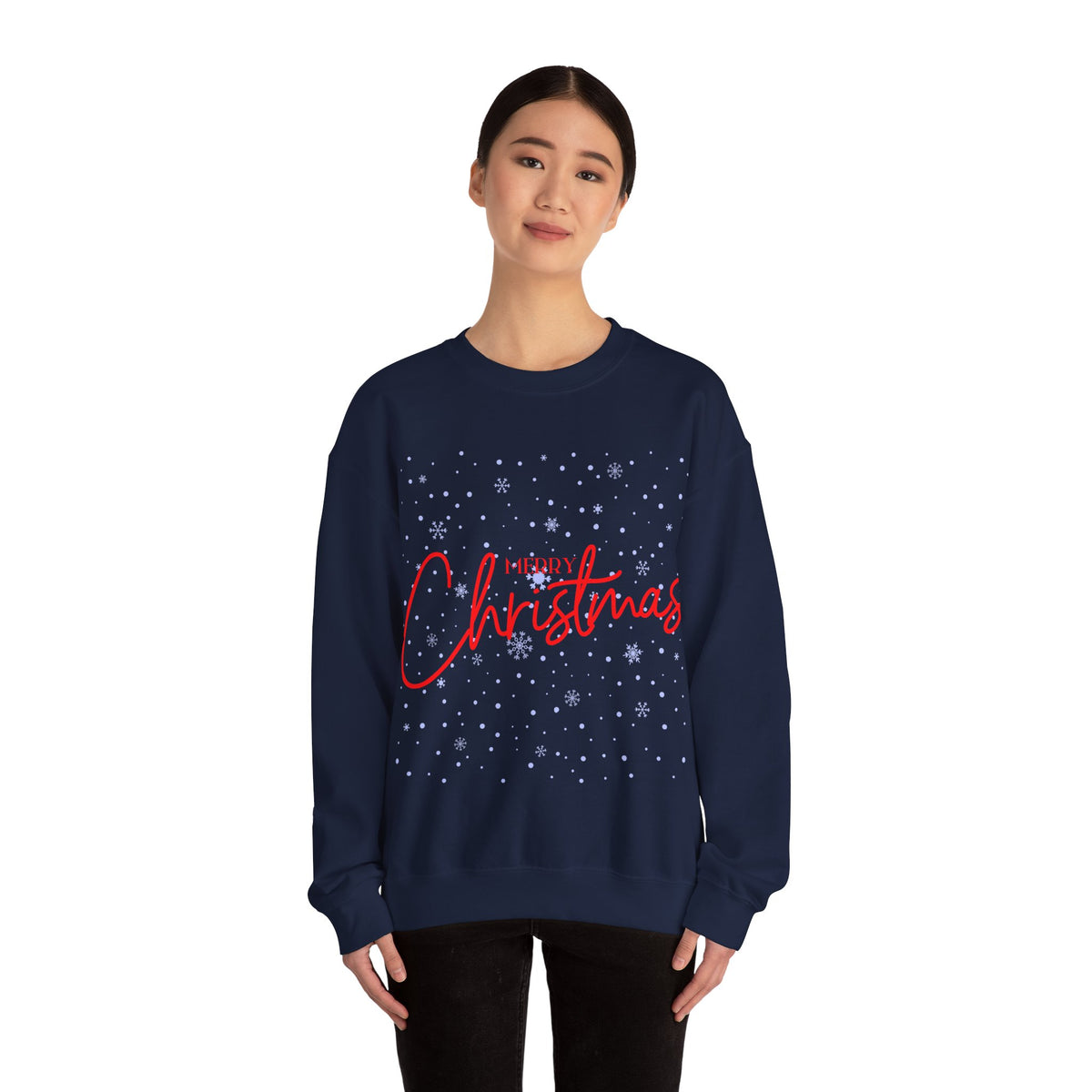 Merry Christmas Snowflakes ❄️🎄✨ Unisex Heavy Blend Crewneck Sweatshirt