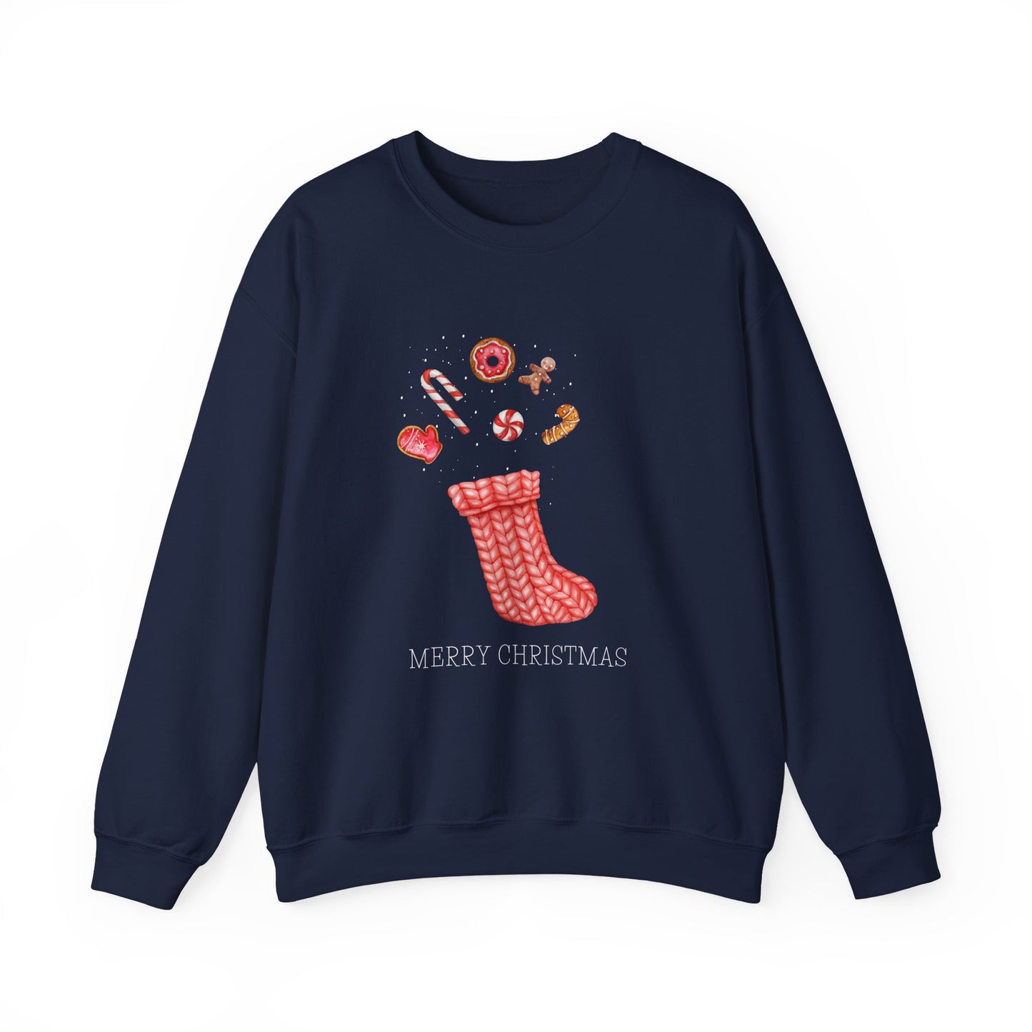Cozy Christmas Sock 🎄🧦🍩 Unisex Heavy Blend Crewneck Sweatshirt
