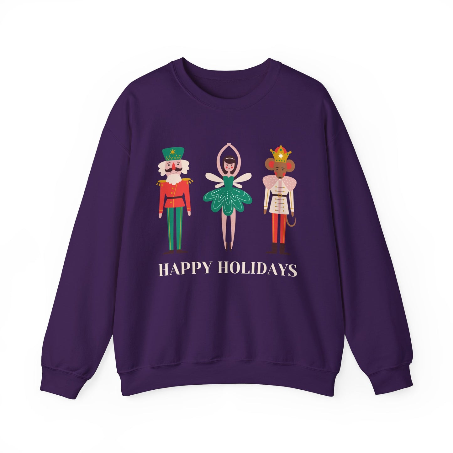 Unisex Heavy Blend Crewneck Sweatshirt Happy Holidays Nutcracker 🎄✨